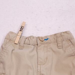 Nautica Casual Medium Wash Button Zip Cargo Shorts Toddler Boys Size 18M Beige